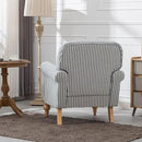 chairus Linen Accent Chair for Living Room Set of 2 Upholstered Mid Century Modern Single Sofa Chair with Solid Wood Legs Comfy Reading Armchair for Bedroom/Office Room/Recption/Lounge, Blue Stripe by CozyNest Decor