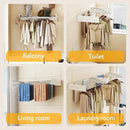 Upgrade Drying Rack Clothing,Clothes Drying Rack Wall Mounted,Laundry Drying Rack Wall Mount,Foldable,Collapsible,Retractable,6 Aluminium Poles,with Hooks,(White 35.5" by CozyNest Decor