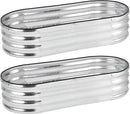 2 Pcs 4.5x2x1ft Oval Raised Garden Bed, Galvanized Raised Beds,Open-Ended Base Metal Raised Planter Beds,Planter Raised Boxes for Vegetables, Flowers,Tool-Free Asse,Rubber Edge by CozyNest Decor