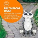 Exhart Garden Sculpture, Raccoon Solar Garden Statue with 2 Jars, 16 LED Firefly Lights, Outdoor Garden Decoration, 7.5 x 9 x 10.5 Inch by GreenHaven Gardens