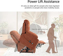 4 OKIN Motor Power Lay Flat Lift Recliner Chair for Elderly Adults Extra Large Recliners with Massage Heat, Adjustable Head-Back-Lumbar-Leg-Support, Extended Footrest, 2 Cup Holders by CozyNest Decor