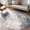 Washable Area Rugs 6ft Non-Slip Modern Abstract Soft for Living Room Entryway Bedroom Nursery, Print Pattern, Purple Grey Cream Yellow by TinyTreasures Baby Boutique