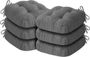 Chair Cushions for Dining Chairs, Dining Chair Cushions, Tufted Indoor Chair Pads with Ties & Non Slip Backing, Seat Cushions for Kitchen Chairs 16.5” x 16.5” x 3.5”, Set of 6, Grey by CozyNest Decor