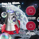Rocket Bubble Machine for Kids with Lights, 360° Rotating Bubble Blower Toy with 10 Refill Solutions, Bubble Maker for Toddlers, Fun Outdoor Party Gift for Boys & Girls RED by TinyTreasures Baby Boutique