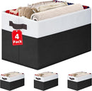 Criusia Large Storage Bins for Shelves 4 Pack, Closet Storage Baskets for Clothes Blanket Beddings Towels, Collapsible Fabric Closet Organizer Bins with Handles/ Laundry Room Organization by TinyTreasures Baby Boutique
