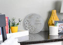 NAT & Jules Flower Blossom and Bud Floral Spray Dimensional Indoor Outdoor 12 inch Round Cast Resin Decorative Garden Stepping Stone, Patio, Walkway Sculpture Yard Art, in Loving Memory Stone Grey by CozyNest Decor