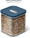 Caraway 2.5qt Glass Airtight Food Storage Container with Lid – Non-Toxic, BPA-Free Kitchen Storage Container – Stackable, Space-Saving Airtight Container for Dry Goods and More - Navy by CozyNest Decor