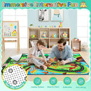 Kids Rug, Car Carpet for Kids' Toy Cars, 4x6 Ft Dinosaur Rug, Dino Safari Road Mat for Playroom, Educational Learning & Game Area Baby Play Mat Carpet for Children by CozyNest Decor