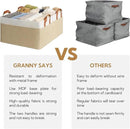 GRANNY SAYS Storage Baskets for Shelves, Closet Organizer Bins, Clothes Storage Bins with Metal Frame, Extra Large Baskets for Organizing and Storage, Collapsible, Khaki, 2-Pack by CozyNest Decor