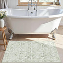 Sage Small Area Rug 2x3 Throw Rug for Entryway Bathroom Kitchen, Non-Slip Low-Pile Washable Distressed Modern Boho Floor Carpet for Laundry Room, Indoor Washstand Vanity Front Mat 24x36 Inch by TinyTreasures Baby Boutique