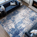 Washable Area Rugs 9'x12' Non-Slip Modern Abstract Soft for Living Room Entryway Bedroom, Print Pattern, Blue Grey Navy Gray by TinyTreasures Baby Boutique