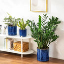 vancasso Ceramic Planters, Plant Pots for Indoor Plants, 6.25+8.25+10.25 Inch Ceramic Pots for Plants, Flower Pots with Drainage Holes (Blue, 6.25+8.25+10.25 Inch) by CozyNest Decor
