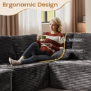 Cloud Sectional Couches for Living Room,U Shaped Modular Sofas No Assembly,133x68 Inches Plush Corduroy Oversized Floor Couch Set with Deep Seat Chaise,Grey by CozyNest Decor