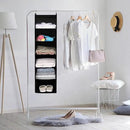MAX Houser 6 Tier Shelf Hanging Closet Organizer, Closet Hanging Shelf with 2 Sturdy Hooks for Storage, Foldable (Black) by CozyNest Decor
