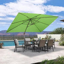 PURPLE LEAF 10' X 13' Patio Cantilever Umbrella Rectangle Umbrella Outdoor with Aluminum Offset Hanging and 360° Rotation for Pool Garden Deck Patio, Green by GreenHaven Gardens