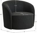 KINWELL 34" Boucle Swivel Barrel Chair with 18" Round Ottoman Set, Fully Assembled Set of Sherpa Accent Chair and Footrest, Modern Comfy Armchair and Footstool for Living Room and Bedroom, Black by CozyNest Decor