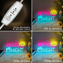 Movie Night Neon Sign With Popcorn Dimmable LED Neon Lights for Wall Decor USB Powered Light Up Signs for Bedroom Living Room Cinema Film Room Man Cave Home Bar Wedding Birthday Party by GreenHaven Gardens