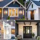 16-inch Large Outdoor Wall Light Fixture, White Exterior Wall Lantern Waterproof, Farmhouse Porch Sconce Lighting with Glass, Modern Outside Lights for House, Garage, Patio Lamp, 2 Packs by GreenHaven Gardens
