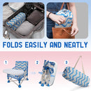 Tiny Marvels Portable 3-in-1 Baby Booster Seat, Cozy Floor Seat, Feeding Seat with Tray, Compact Foldable Toddler Booster with Child Safety Belt Carry Bag, Perfect for Travel (Big Waive) by TinyTreasures Baby Boutique