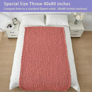 Bigacogo Chunky Knit Throw Blanket for Couch, 40x80 inches, 100% Hand Knitted with Thick Jumbo Chenille Yarn, Cozy Soft Large Rope Knot Cable Crochet Blankets for Sofa Bed Living Room, Antique Red by CozyNest Decor