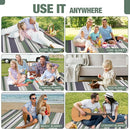 Picnic Blankets Outdoor Extra Large - 80"x80" Portable Waterproof Picnic Blanket, Machine Washable 3-Layer Foldable Picnic Mat with Sandproof Backing for Grass, Park, Hiking, Concerts (GreenStrip) by TinyTreasures Baby Boutique