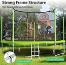 Upgraded 16FT 15FT 14FT 12FT 10FT 8FT Trampoline Outdoor with Basketball Hoop and Net, Capacity for 4-6 Kids and Adults by TinyTreasures Baby Boutique