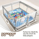 Baby Play Mat, 50x50 Playpen Mat with Super Soft Touch, Thick Activity Mat with Upgraded Anti-Slip Bottom, Machine Washable Crawling Mat for Floor & Picnic (Map) by TinyTreasures Baby Boutique