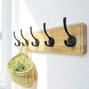 Dseap Coat Rack Wall: Patented, Heavy-Duty, 5-Double-Hooks Wooden Wall Mounted Coat Rack Coat Hanger Hook Rail for Winter Coats Hat Jacket Clothing, Light Brown, Pack of 2 by CozyNest Decor