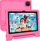 Tablet for Kids, 10.1 inch IPS HD Touchscreen Android 14 64 GB Storage, 8GB RAM, Octa-Core Kids Tablet, Parental Controls, 12-hr Battery, WiFi, GPS - Pink by TinyTreasures Baby Boutique
