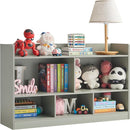 Kids Toy Storage Organizer, 5-Section Bookshelf for Organizing Books Toys, Wooden Storage Cabinet Daycare Furniture for School, Classroom Playroom, Nursery, Kindergarten (Grey) by TinyTreasures Baby Boutique