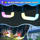 Sportspower Starlight Metal Swing Set with 2 LED Light-Up Swings, Saucer Swing & 5ft Slide – Outdoor Kids Playset with Sturdy Frame and Safety Features by TinyTreasures Baby Boutique