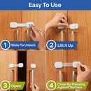 Child Safety Strap Locks (10 Pack) Baby Locks for Cabinets and Drawers, Toilet, Fridge & More. 3M Adhesive Pads. Easy Installation, No Drilling Required, White by TinyTreasures Baby Boutique