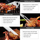 ROMANTICIST 30pcs BBQ Grill Tool Set for Men Dad, Heavy Duty Stainless Steel Grill Utensils Set, Non-Slip Grilling Accessories Kit with Thermometer, Mats in Aluminum Case for Fathers Day Black by GreenHaven Gardens