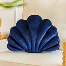 Navy Blue Seashell Throw Pillows, Shell Shaped Throw Pillows, 18 Inch Soft Velvet Home Decorative Pillow Plush Cushion for Bed Couch Living Sofa Room Decor Accent Throw Pillow by CozyNest Decor