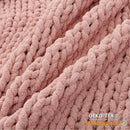 WESHIONGOO Chunky Knit Blanket Throw 50"×60" Knitted Throw Blankets for Couch Bed Fluffy Soft Blanket with Jumbo Chenille Yarn Thick 100% Handmade (Pink) by CozyNest Decor