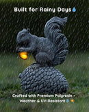 Solar Garden Statue – Hand-Painted Resin Squirrel on Pinecone with Glowing LED Acorn – Charming Yard, Patio & Balcony Decor – Gift for Mom, Grandma & Garden Lovers by CozyNest Decor
