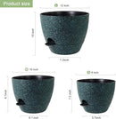 12/10/9 inch Large Self Watering Pots, Planter, Plant Pots with Mesh Drainage Holes for Indoor Outdoor Garden Plants, Plastic Flower Pots with Deep Reservoir, Black with Green Speckles