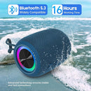 Portable Bluetooth Speaker, BT5.3 Wireless Speaker 20W Bass Diaphragms with Multi LED Light Dynamic Modes, IPX6 Waterproof 16H Playtime supports FM Mode, TF, USB for Home, Cycling, Outdoor, Beach by TinyTreasures Baby Boutique