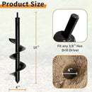 4 x 16 Inch Auger Drill Bit for Planting–Garden Spiral Hole Drill Planter for Bulbs, Bedding Plants & Umbrella Holes|3/8" Hex Drive|The Ultimate Bulb Planter Tool for Cordless Drill by GreenHaven Gardens