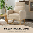 NIOIIKIT Modern Nursery Rocking Chair, Teddy Upholstered Rocking Chair with Footrest, Comfortable Rocker Recliner with Side Pocket, Glider Rocker for Living Room, Bedroom, Nursing Room (Cream) by TinyTreasures Baby Boutique
