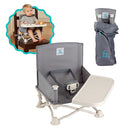 Hiccapop OmniBoost Travel Booster Seat with Tray for Baby, Dining Table, Camping, Beach, Grandma’s | Folding Portable Tip-Free Design Straps to Kitchen Chairs by TinyTreasures Baby Boutique