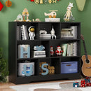 Book Shelf, 8 Cubes Storage Organizer, Freestanding Black Bookshelf Cube Shelf for Bedroom, Living Room, Home Office, 3-Tier Open Shelf Wooden Bookcase by CozyNest Decor
