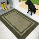 PURRUGS Dirt Trapping Door Mat 24" x 36", Non-Slip/Skid Machine Washable Entryway Rug, Shoes Scraper, Area Rug, Super Absorbent Welcome Mat for Muddy Wet Shoes and Paws, Budding Green & Sage Green by CozyNest Decor