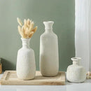 Ceramic Vase Set of 3, Neutral Rustic Vases Home Decor Farmhouse Decorative Vase Whitewashed Pottery Decor Boho Modern for Table Mantel Entryway Bookshelf Living Room Kitchen Bathroom Bedroom - White by CozyNest Decor