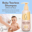 Oeight Tearless Baby Shampoo, Hypoallergenic & Dermatologically Tested Baby Shampoo, 100% Natural Active Ingredients with Chamomile, Parabens & SLS Free, Fragrance Free, for Sensitive Scalp, 200 ml by TinyTreasures Baby Boutique