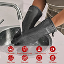 DEYAN Silicone BBQ & Oven Gloves - Food Grade, Heat Resistant Waterproof & Oil Proof Gloves for Grilling, Baking, Frying, Cooking - Long Sleeve & Non-Slip Grip, 1 Pair(Black, 8/M) by GreenHaven Gardens