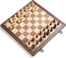 AMEROUS 15'' Magnetic Wooden Chess Set for Adults Kids - with Folding Board, Gift Package, Pieces Storage Slots, Handmade Pieces,Chess Board Game Set for Tournament Professional Beginner by TinyTreasures Baby Boutique
