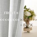 MIULEE Linen Textured Curtains for Bedroom Solid 100% Blackout Thermal Insulated Heathered White Grommet Room Darkening Curtains & Drapes Luxury Decor for Living Room Nursery 52 x 45 Inch (2 Panels) by TinyTreasures Baby Boutique