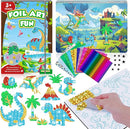 homicozy Art & Craft Activity for Kids-Foil Fun Dinosaur,No Mess Art Crafts for Girls,DIY Foil Foam Stickers,Creative Activity Kits,Kids Travel Toys,Gifts for Girls & Boys Ages 4-10 by TinyTreasures Baby Boutique