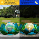 WNP Solar Powered Outdoor Decorative Lights Waterproof Lotus Flower with Crackle Glass Globe and Metal Base for Garden Patio Pathway Yard Tabletop Decor,Birthday Gift for Mom Sister Grandma by GreenHaven Gardens